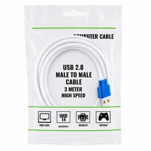 (0226) 2.0 USB Male Male Cable 3 Mtr
