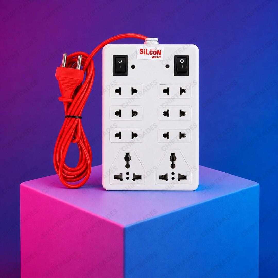 (0826) 2 big + 6 small pin (8+2) white and red spike guard