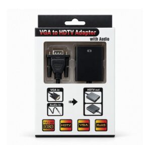 (0926) (WHITE BOX) VGA to HDTV adapter with Audio (METAL) converter